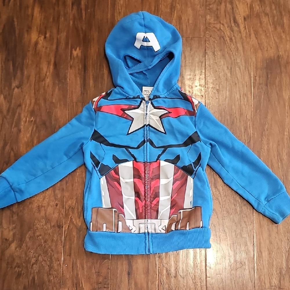 BOGO 🎀 Marvel Captain America Kids Costume Hoodie - Blue and Red